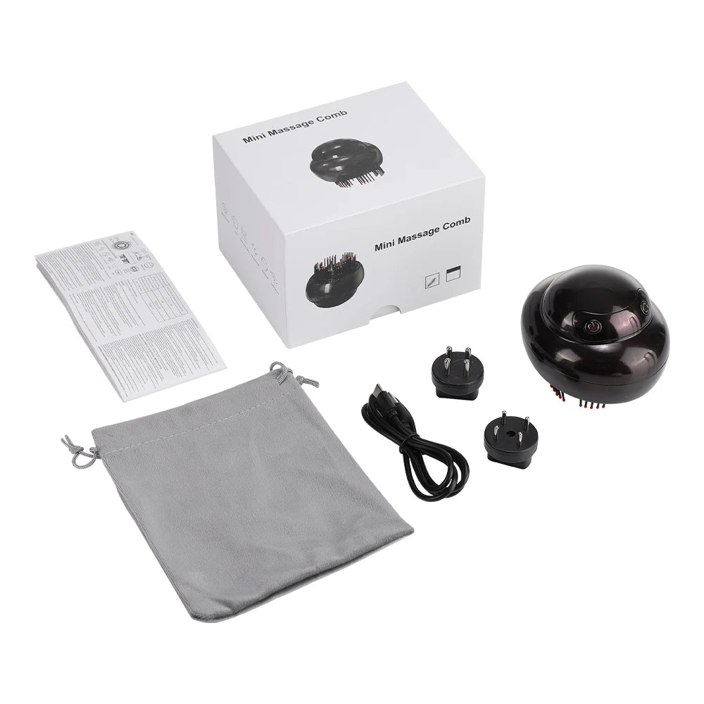 Electric Scalp Massager Comb with LED Light Therapy, Mist Spray & Hair Oil Applicator