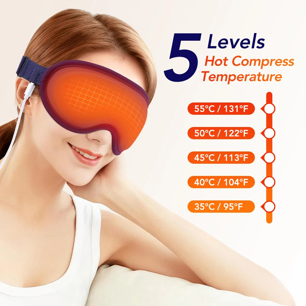Electric Heated Eye Massager Mask with Vibration & Heat Therapy for Eye Relief - 2