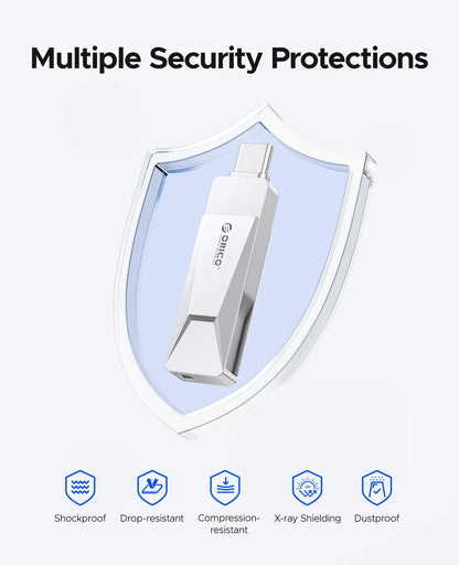 256GB Dual USB-C & USB-A 3.2 Flash Drive - High-Speed Metal Thumb Drive