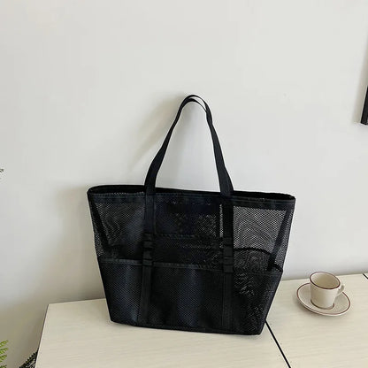 Luxury Canvas Mesh Beach Tote