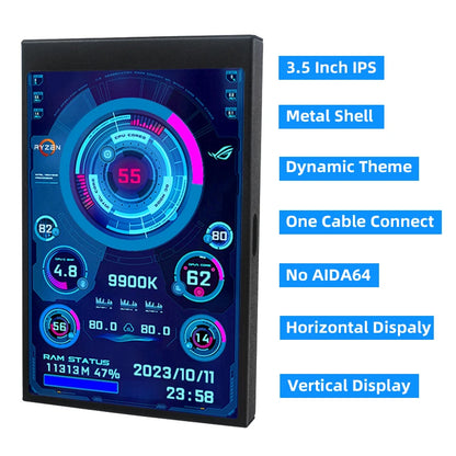 3.5" IPS PC Hardware Monitor - Real-Time CPU GPU RAM Temperature Display