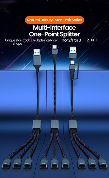 USB-C to 3-Port USB 3.0 Hub Adapter - High-Speed Data & OTG Splitter