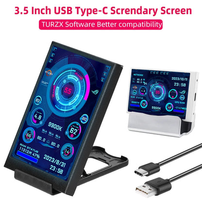 3.5" IPS PC Hardware Monitor - Real-Time CPU GPU RAM Temperature Display