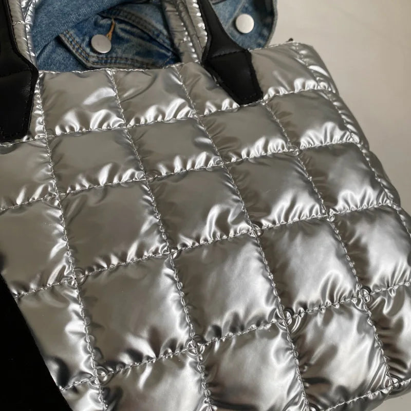 Luxury Quilted Puffy Tote Bag