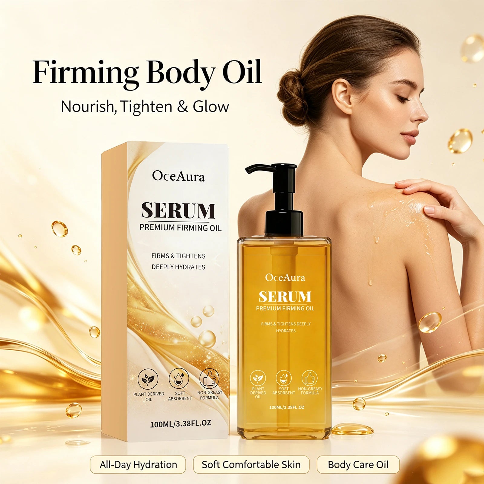 Premium Firming Body Oil - Skin Tightening, Lifting & Hydrating Serum - 3