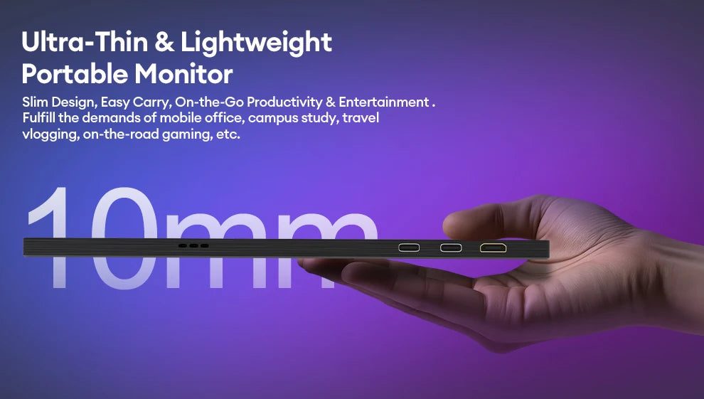 16" 2.5K 144Hz Portable Gaming Monitor - QHD IPS Travel Display for Laptop - 11