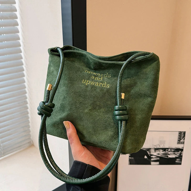 Luxury Retro Suede Shoulder Bag