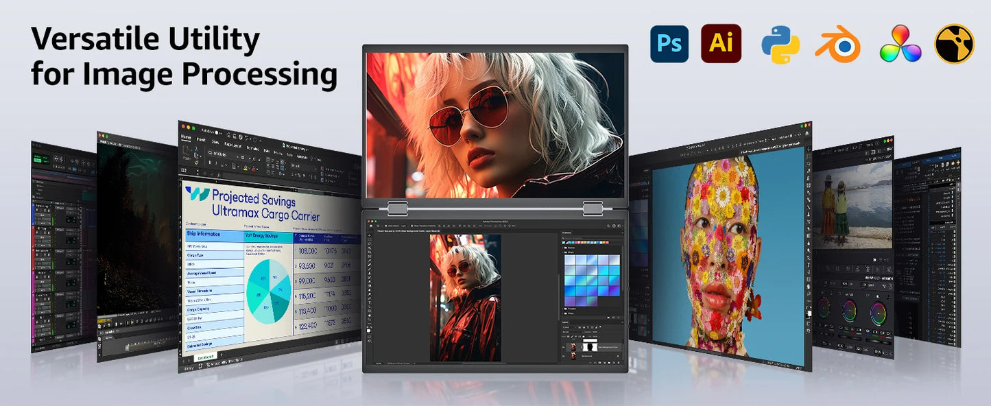 15.6" Dual Portable Laptop Monitor - 1080P FHD Stacked Screen Extender
