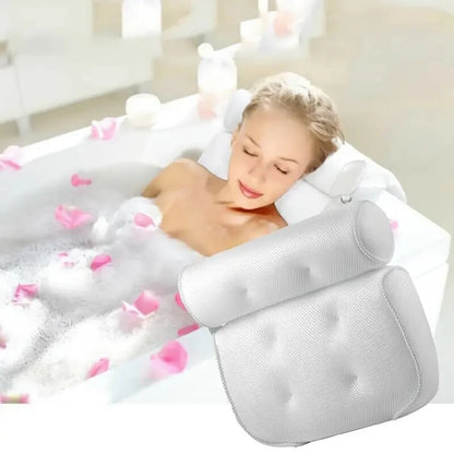 Ergonomic Bath Pillow - Spa Bathtub Cushion for Neck & Back Support with Suction Cups