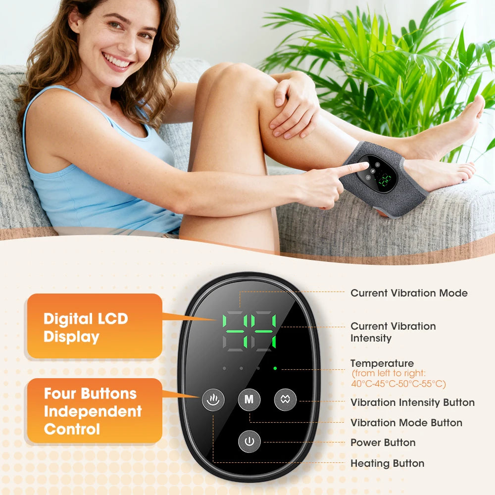 Wireless Heated Ankle Massager with Vibration Therapy for Joint Pain Relief - 11