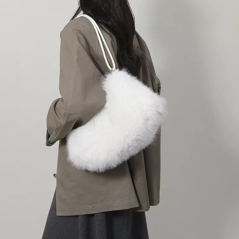 Luxury Plush Winter Bucket Bag