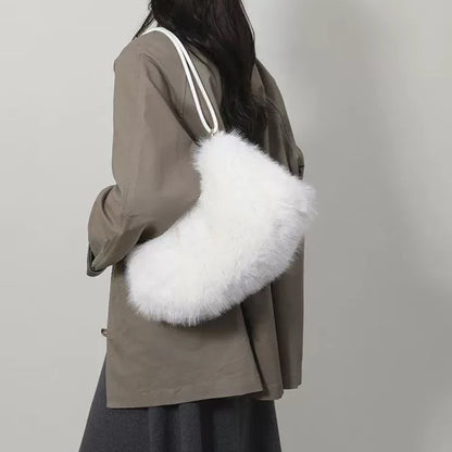 Luxury Plush Winter Bucket Bag