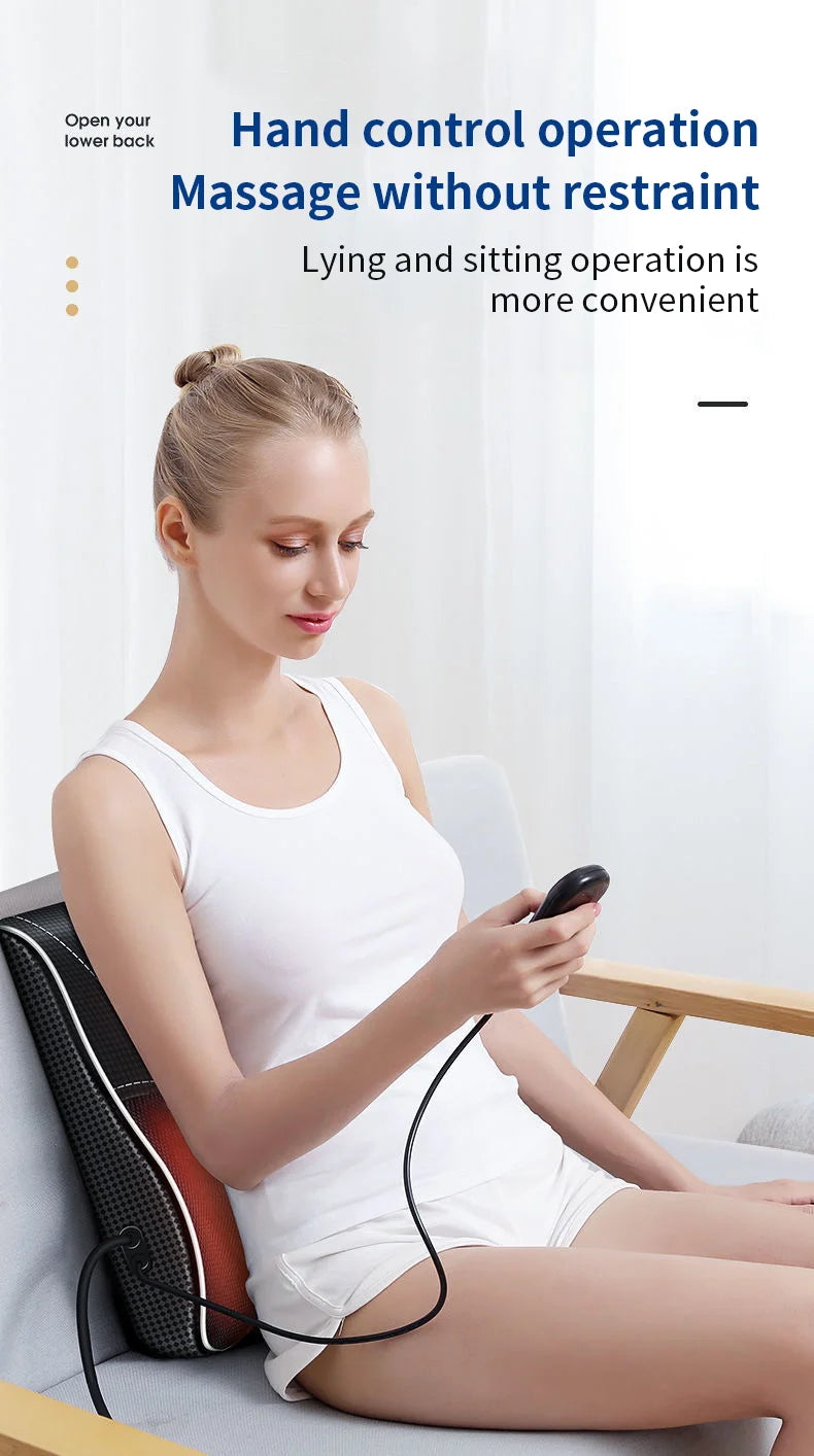 Electric Neck & Back Massage Pillow with Heat & Deep Tissue Kneading