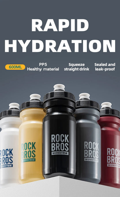 ROCKBROS 600ML Squeeze Sports Water Bottle for Cycling & Outdoor Activities