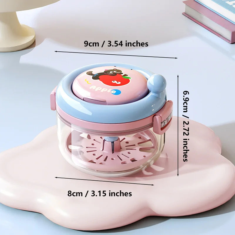 Rotary Denture Cleaning Case with Drainage Tray and Mirror