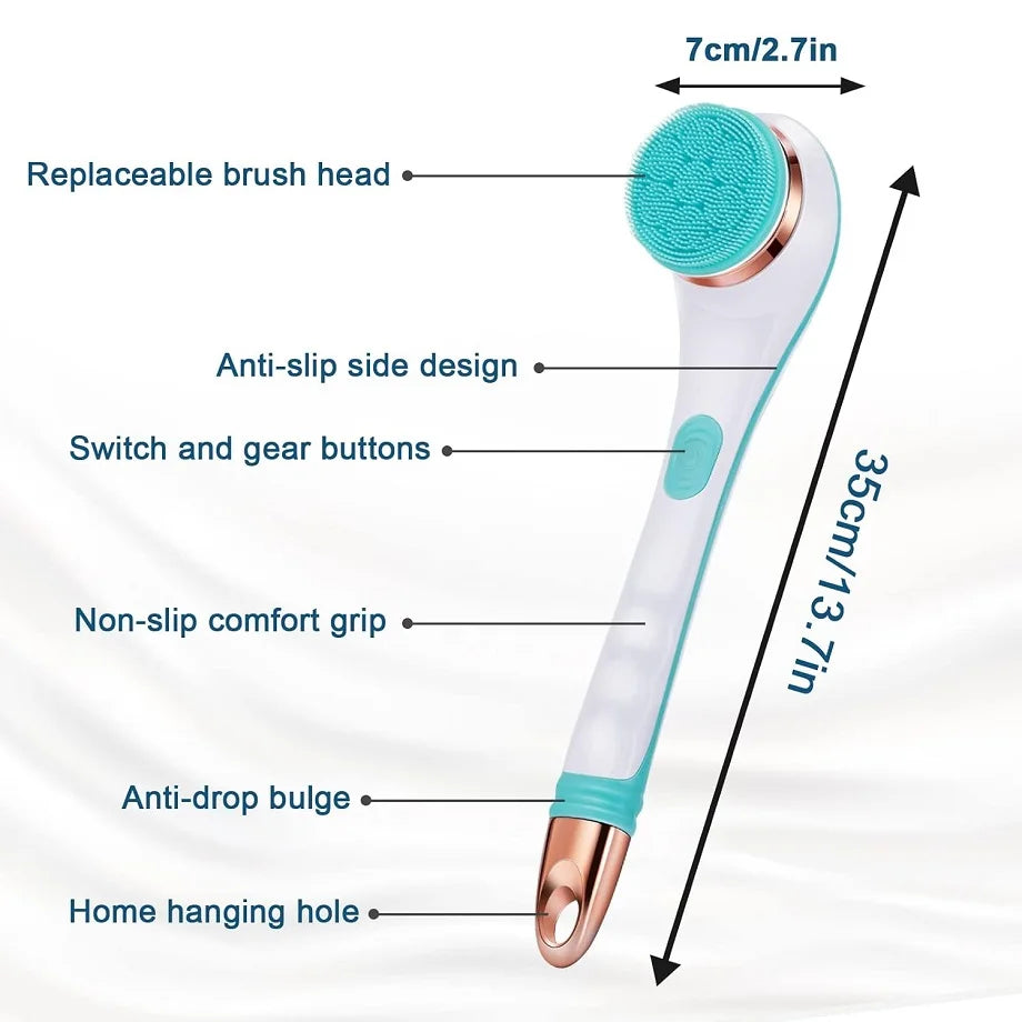 Electric Rotating Bath Brush & Back Scrubber for Deep Body Exfoliation