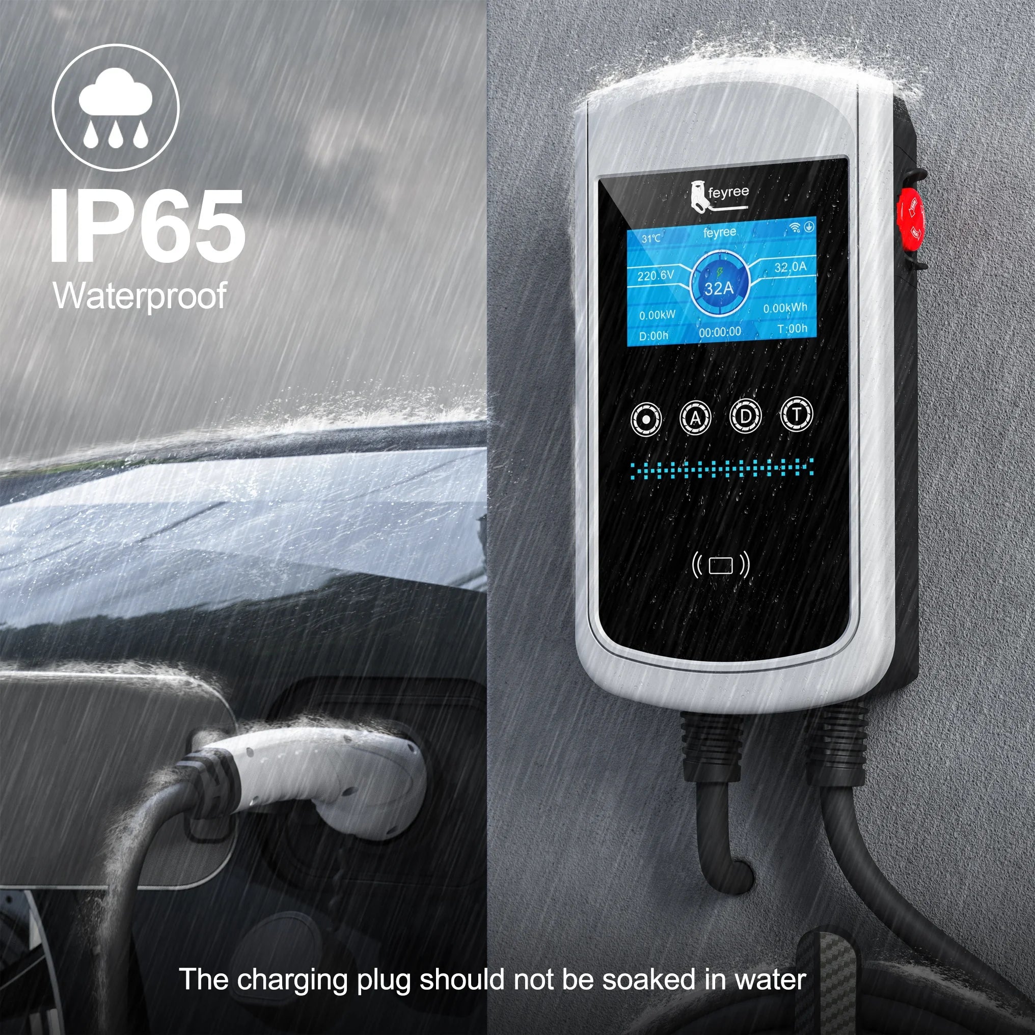 Type 2 EV Charging Station - Smart 22kW Wallbox with App & Load Balancing - 25