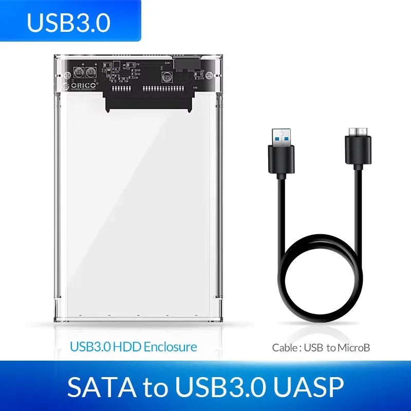 2.5" SATA to USB 3.0 External Hard Drive Enclosure Case for SSD/HDD