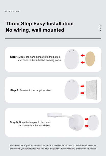 Dimmable Wireless Motion Sensor LED Wall Sconce - Rechargeable Picture Light & Art Spotlight