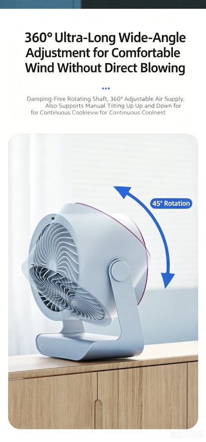 100-Speed Silent Desktop & Wall Mount Fan - 3600mAh Digital Display