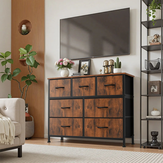 7-Drawer Fabric Dresser Organizer - Sturdy Storage Chest for Bedroom
