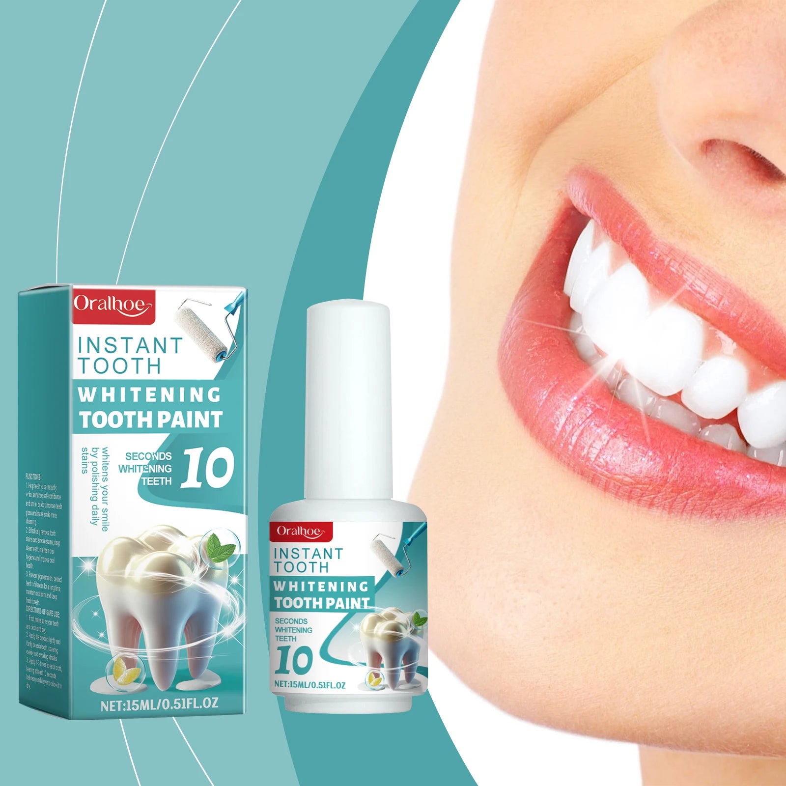 Instant Teeth Whitening Paint Gel for Stain Removal and Bright Smile - 7