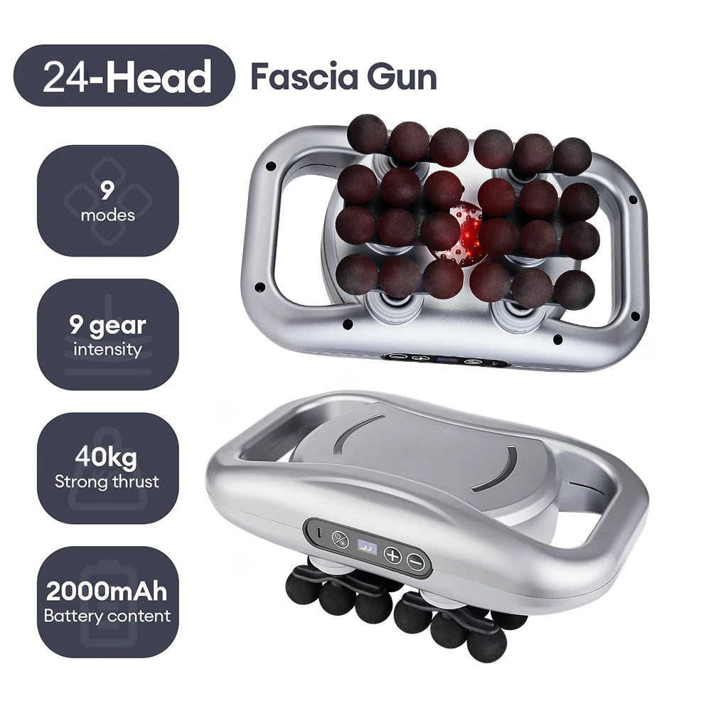 22-Head Fascia Massage Gun - Deep Tissue Body Massager - 57