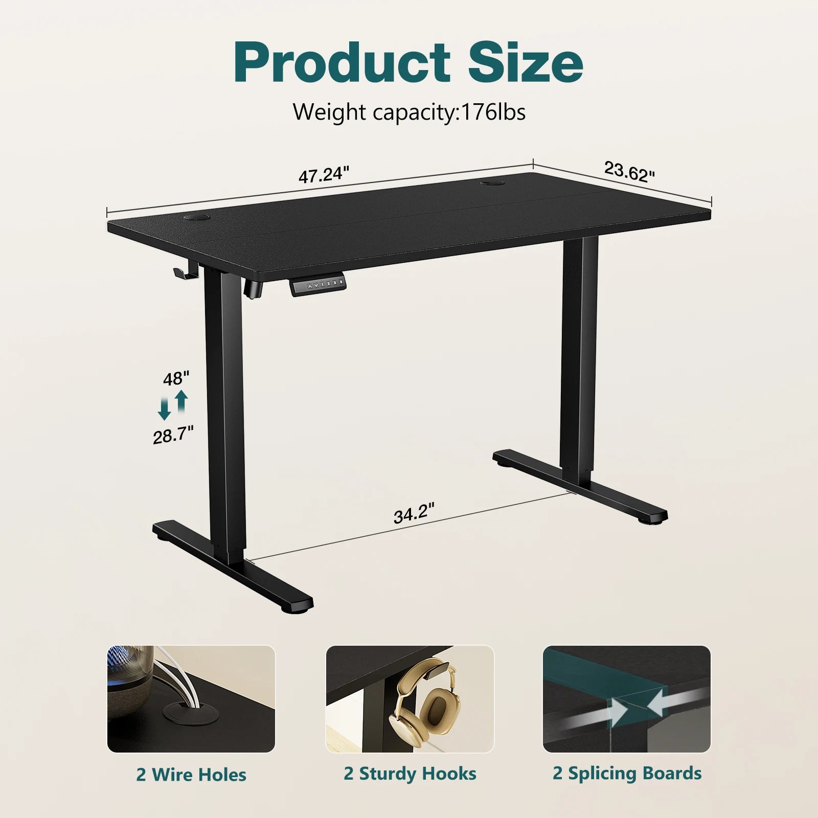 Electric Standing Desk - Ergonomic Height Adjustable Sit Stand Workstation - 13