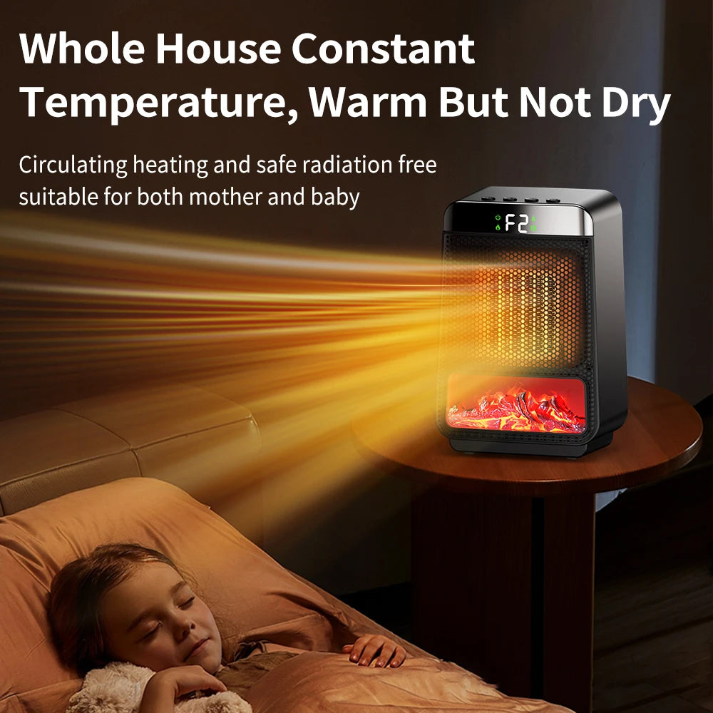 Portable PTC Ceramic Electric Space Heater with LED Display and Timer