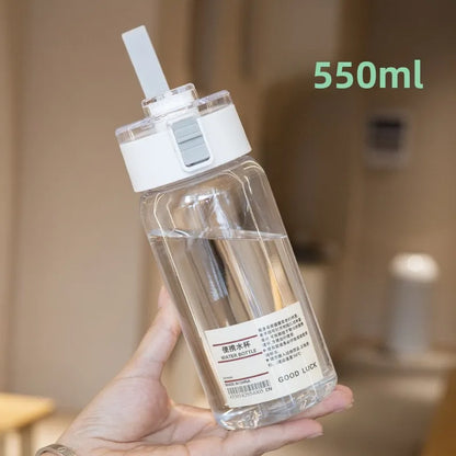 Kawaii Transparent Portable Sports Water Bottle - BPA-Free Reusable Cup