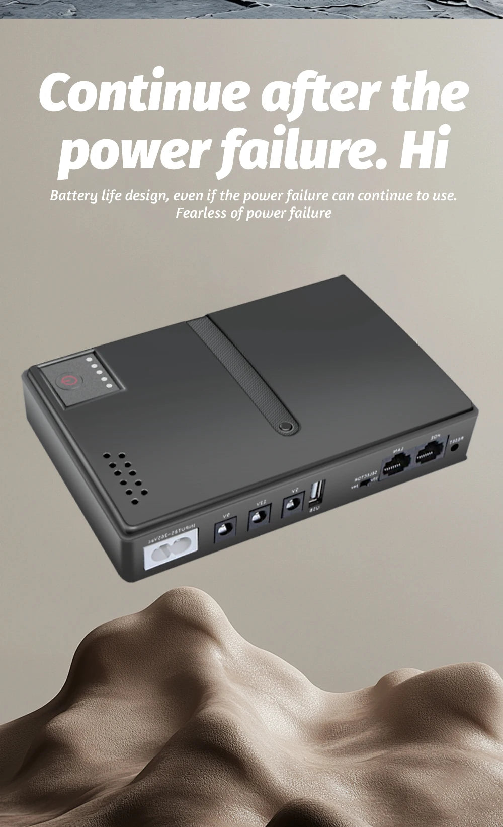 Mini DC UPS Power Backup for Wi-Fi Router & Modem - 5V/9V/12V Compatible