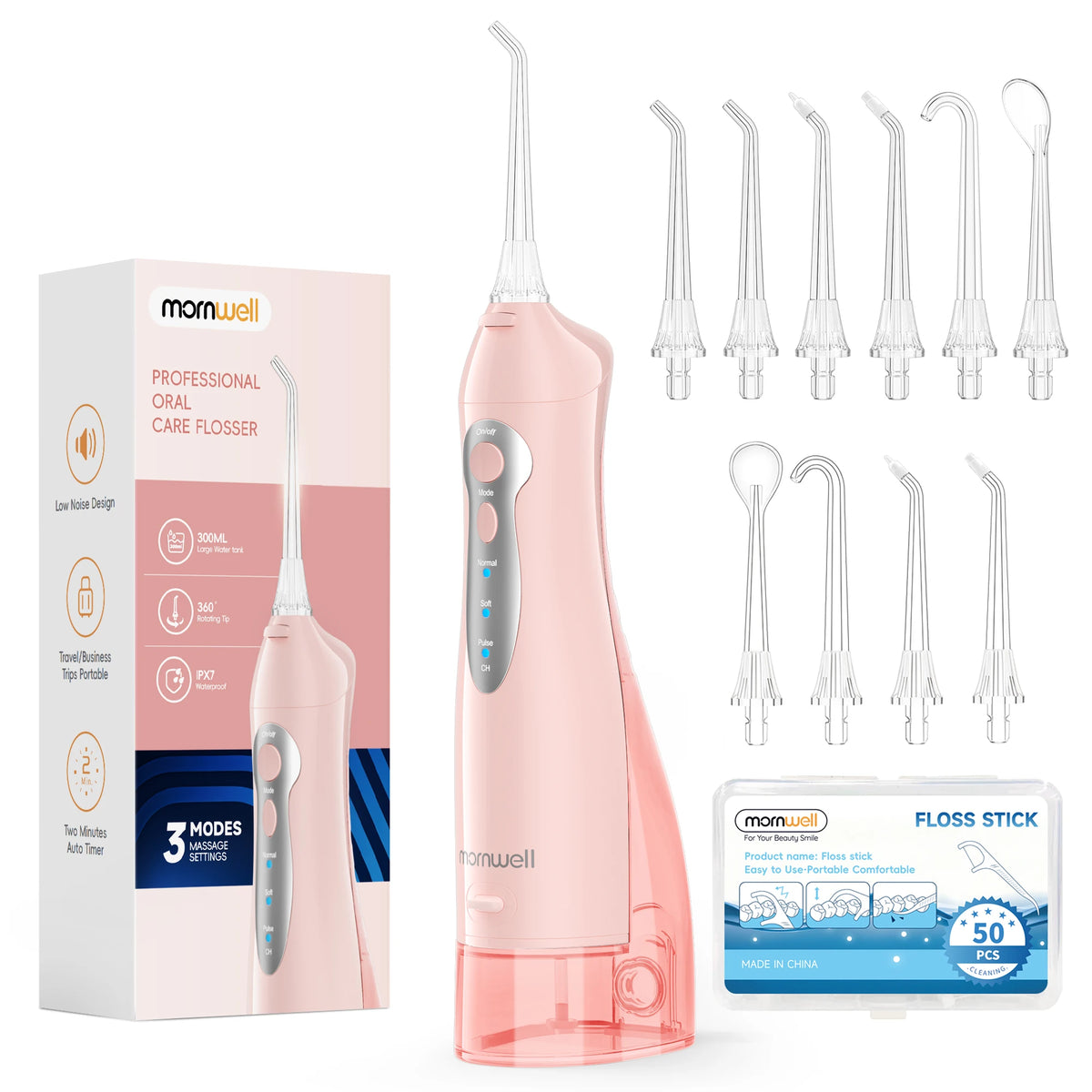 Portable Rechargeable Cordless Water Flosser for Teeth Deep Cleaning