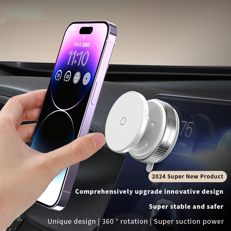 Strong Magnetic Vacuum Suction Cup Phone Holder for Car, Gym & Kitchen