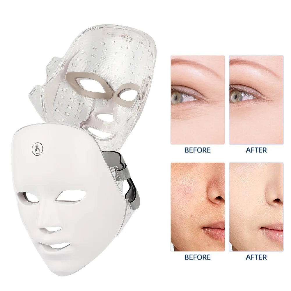 7-Color LED Photon Therapy Facial Mask for Skin Rejuvenation & Face Lifting - 8