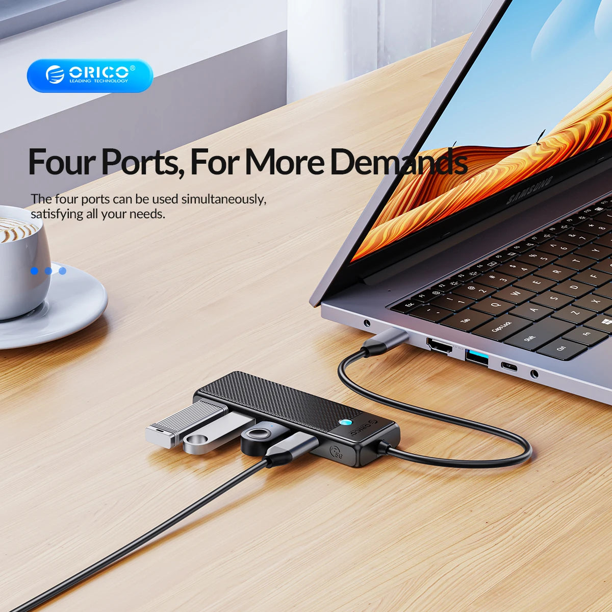 4-in-1 USB-C Hub Adapter with 100W PD Charging & 5Gbps Data Transfer - 13