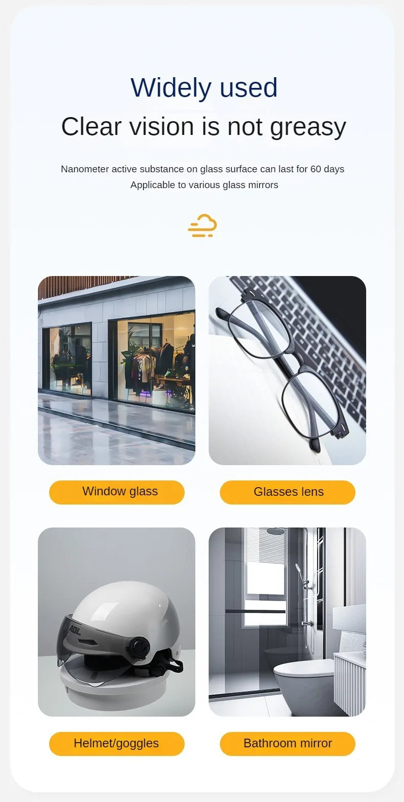 Car Glass Rain Repellent & Anti-Fog Spray Coating