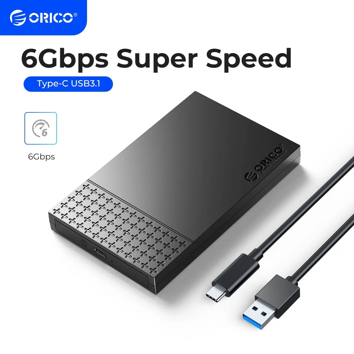 ORICO 2.5" USB-C Hard Drive Enclosure SATA to USB 3.1 SSD/HDD Adapter Case