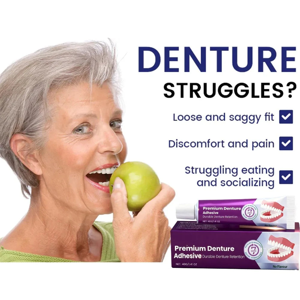 Premium Denture Adhesive Cream - Long-Lasting 96-Hour Hold for Comfortable Fit