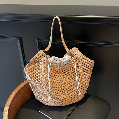 Luxury Woven Straw Beach Tote