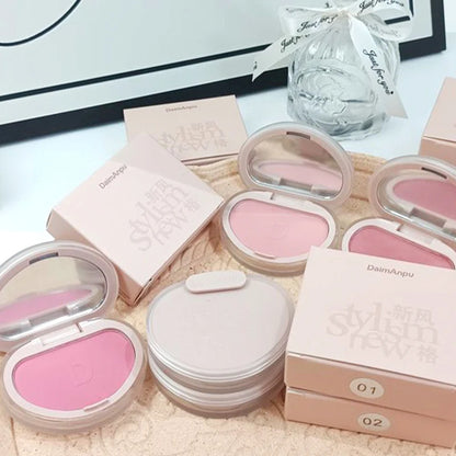 Natural Matte Face Blush & Highlighter Compact - Long-Lasting Glow Palette