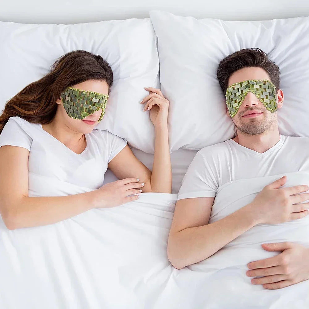 Natural Jade Cooling Eye Mask - Anti-Puffiness & Stress Relief Spa Mask - 6