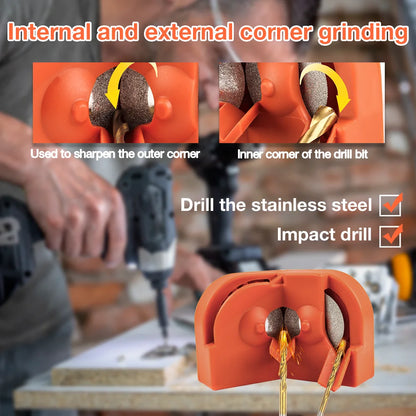 Twist Drill Bit Sharpener Tool for 2-16mm Bits - Portable Grinder Powered by Electric Drill