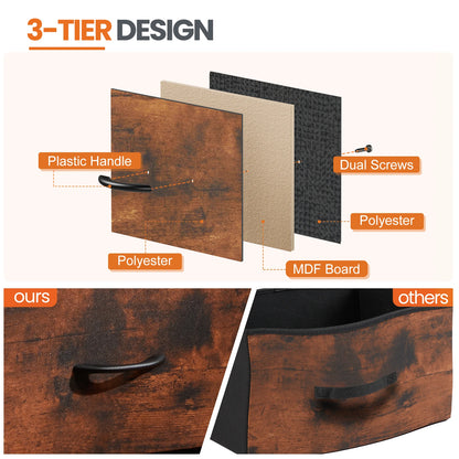 Modern 2-Drawer Nightstand with Fabric Storage Drawers – Bedroom Side Table