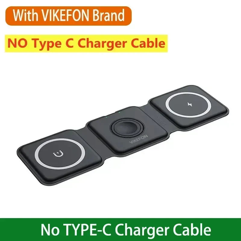 3-in-1 Foldable Magnetic Wireless Charging Station for iPhone & Apple Watch