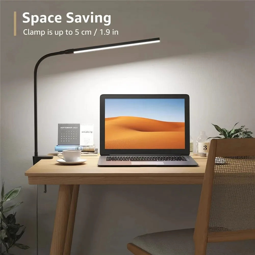 Dual-Head LED Architect Desk Lamp – Dimmable & Adjustable Office Lighting