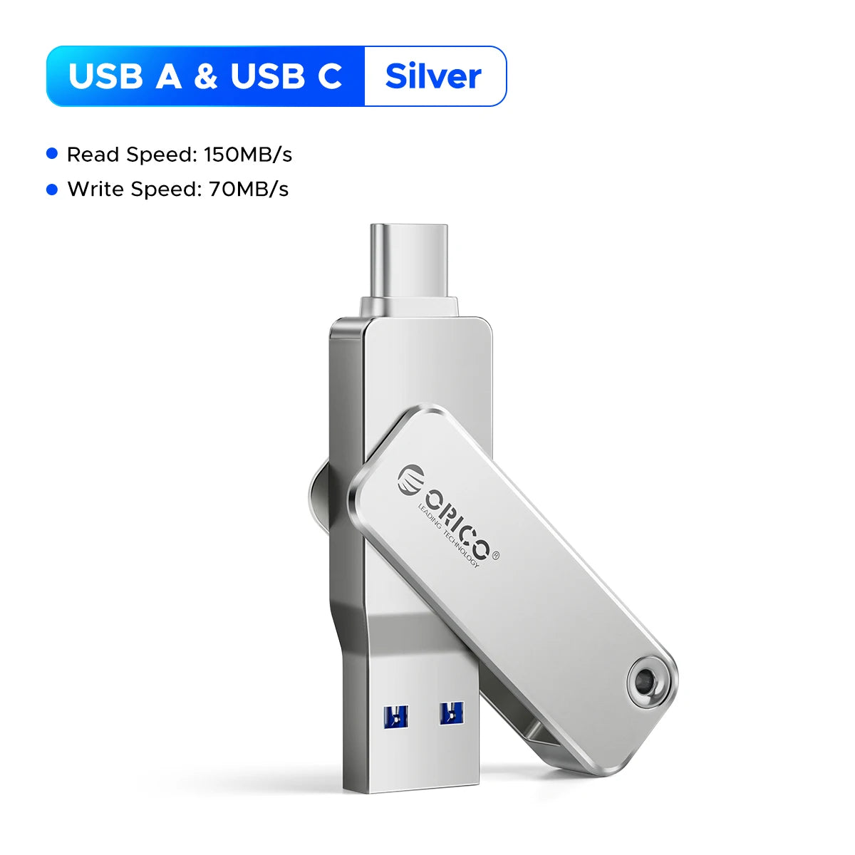 Dual USB-C & USB-A High-Speed Flash Drive - Durable Metal Storage for All Devices - 20