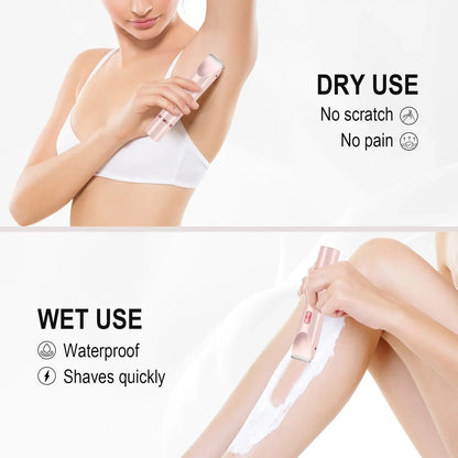 2-in-1 Waterproof Electric Women's Bikini Trimmer & Facial Hair Shaver