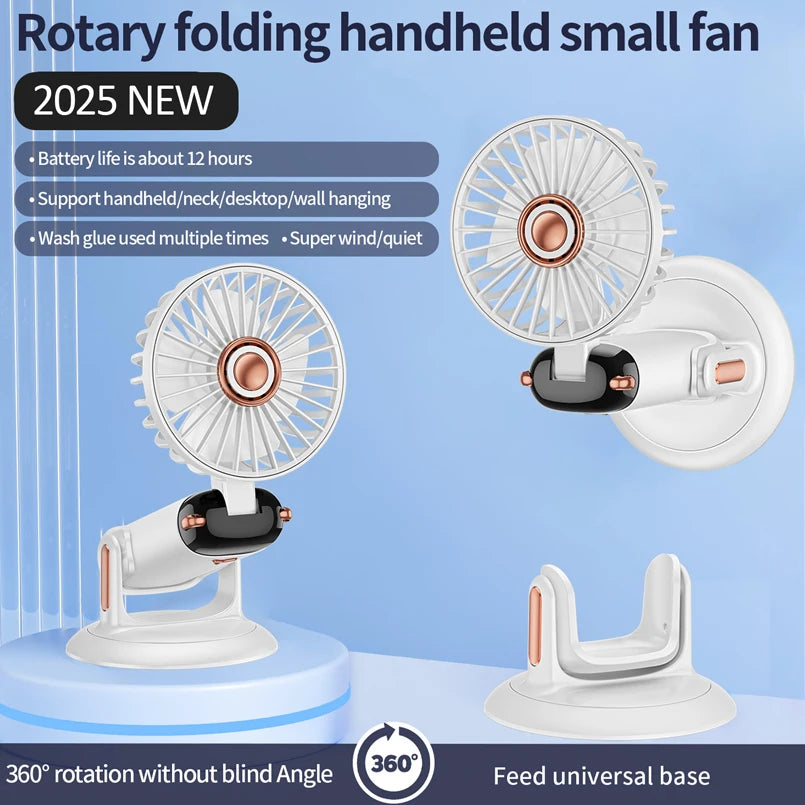 Portable 5-Speed Handheld & Neck Fan with Phone Stand & LED Display - 61