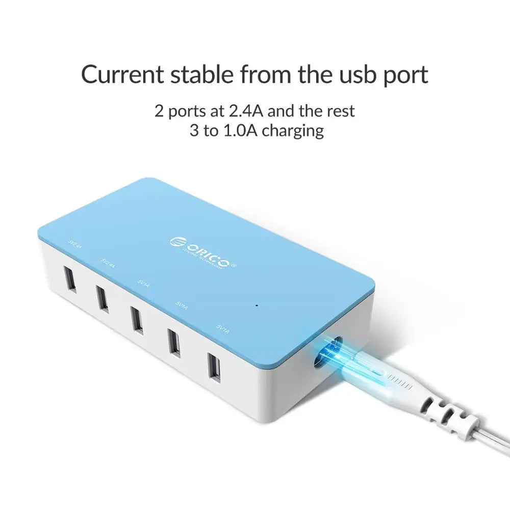 Multi-Port Desktop USB Charging Station - 5-Port Fast Home Office Hub - 29
