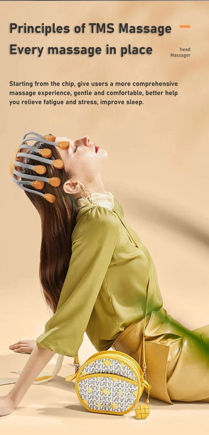 Electric Scalp Massager with Red Light & Vibration Therapy